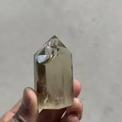 天然石虹あり　シトリンのポイント　置物G.703