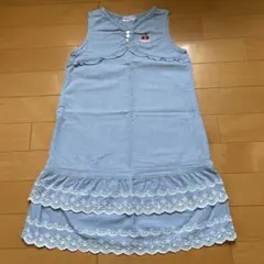 ミキハウス ノースリーブ ワンピース さくらんぼ 刺繍 120 miki