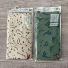 【新品】ユニクロ レギンス 10分丈 恐竜柄 120 2枚セット