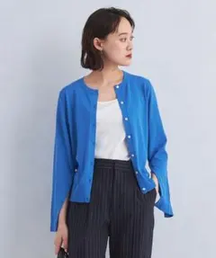 green label relaxing ボタン付きドライタッチ長袖カーディガン