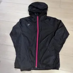 asics レディースウィンドブレーカー XL 黒/ピンク