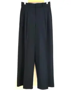 新品タグ付き☆GU タックワイドパンツ ネイビー 　L