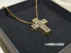 人気 ゴールド 金 十字架 メッキクロス ジルコニア ネックレス アクセサリー