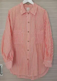 Angrid アングリッド オーバーサイズ ストライプシャツ オレンジ　コットン