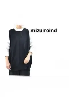 mizuiro ind/crew neck wide vest ベスト