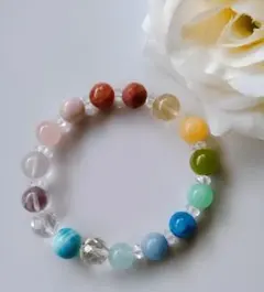 多宝 幸運ஐ‬⋆* 希少石 天然石 ストロベリークォーツ ラリマー ブレス