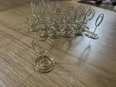 結婚式 披露宴 丸型名刺ホルダー メタリックフォトクリップ ゴールド 20個