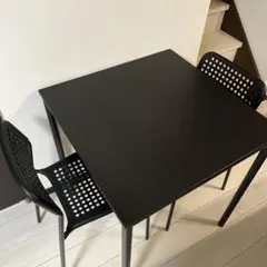 IKEA サンドスベリ ダイニング3点セット 2人用 黒のサムネイル