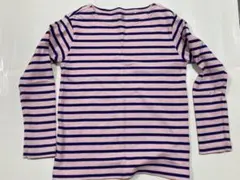ユニクロ UNIQLO ボーダーロンTピンクネイビー 長袖 Tシャツ130サイズ