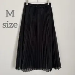 GU シフォンプリーツロングスカート 黒 XL ウエストゴム ゆったり フレアのサムネイル