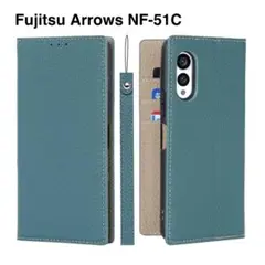 Fujitsu Arrows NF-51C ケース 本革 手帳型 ライトブルー