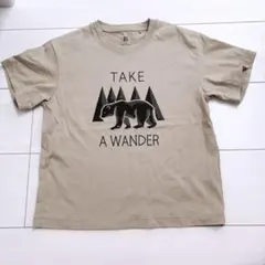 【新品】ユニクロ　Tシャツ　エアリズム　コットン　ベージュ 120cmクマ