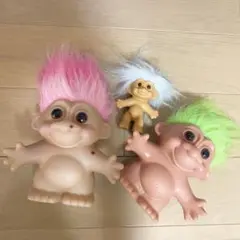 ✅ 特大 レア 35cm ビンテージトロール 安心のメルカリ便 ヴィンテージ トロール人形：明るい髪の 90 年代のレトロなおもちゃ