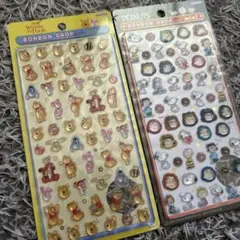 ボンボンドロップシールミニ　くまのプーさん スヌーピー&フレンズ