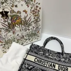 Dior ブックトート ミディアム トワルドジュイ ネイビー 紺