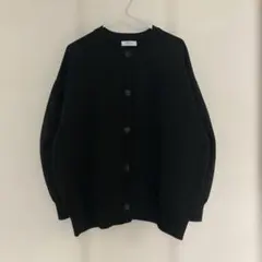 ページボーイ　クルーネックボリュームカーディガン　ブラック