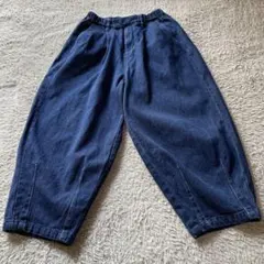 新品未使用❤️n’Orノアール青色デニム❤️前ジッパー付きジーンズサルエルパンツ❤️1