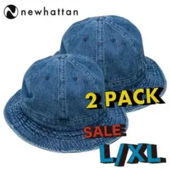 ニューハッタン　２個セット　デニムメトロハット ダークブルー　L/XL