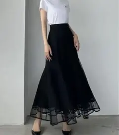 チュールマーメイドスカート ブラック M