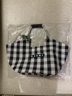 MARNI MARKET トートバッグ ギンガムチェック柄 格子柄 黒 白 - メルカリ
