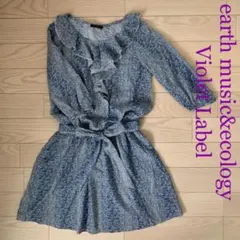 earth music&ecology リバティプリントワンピース ブルー系