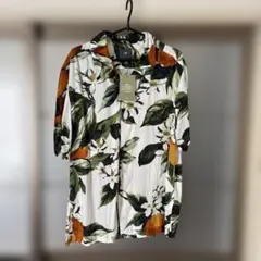 H&M アロハシャツ オレンジ柄 ボタニカル Mサイズのサムネイル