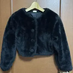 Vt.SALE♡ 黒 ボアジャケット クロップド丈 昭和レトロ
