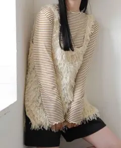 ローリーズファーム フリンジフェザーノースリーブ