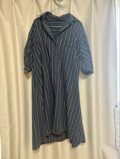 OLIVE des OLIVE ストライプ 七分袖 シャツワンピース