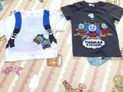 トーマスTシャツ2枚セット　キッズ　白80㎝＆グレー95㎝