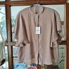 GRL ベージュ フレアスリーブシャツ　フリー　新品