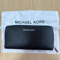 MICHAEL KORS ラウンドジップ ブラック レザー 長財布 - メルカリ
