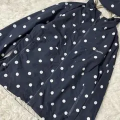 ［良品］Columbia ナイロンジャケット ネイビー S 水玉模様