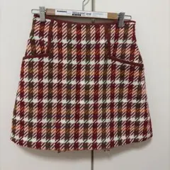 【SNIDEL 】チェック柄レースアップミニスカート