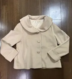 ポンポネット　ベージュ コート 大きな襟