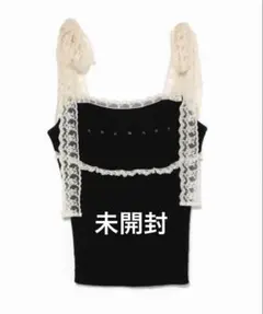 ANDMARY Lil lace knit tops black - メルカリ