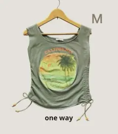 【one way】カリフォルニア プリント タンクトップ カーキ Ｍのサムネイル