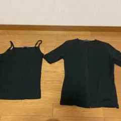 【美品】半袖アンサンブルカットソー　ブラックラメ　Mサイズのサムネイル