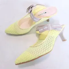 未使用級✨️ダイアナ リボン メッシュミュールパンプス ポインテッドトゥ 24のサムネイル