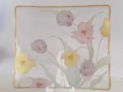 繊細なガラス皿　フルーツ・スイーツなどに　大１枚小５枚セット