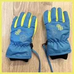 【新品】 キッズ 3〜5歳対象 スキー グローブ 手袋 フリース 防風 ブルー