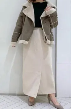 BAYFLOW ムートン・ボアコート ブルゾン ブラウン