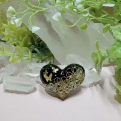 癒しのオルゴナイト❤️クロムダイオプサイト＋翡翠のハート型