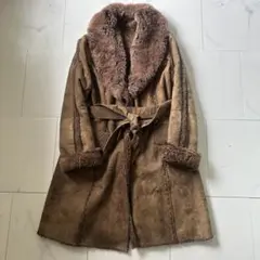 90's vintage ムートンコート ブラウン ファーコート