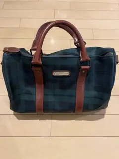 ラルフローレン　ミニボストンバッグ グリーンチェック