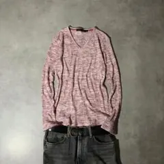 00s y2k ribbed v neck l/s tee お兄系 平成