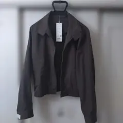 UNIQLO U コットンブレンドショートブルゾン ダークブラウン Lのサムネイル