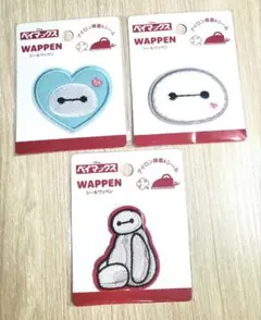 セリア　ディズニー　ベイマックス　シールワッペン　シール　ワッペン　3種