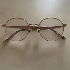 Zoff ピンク ラウンドフレーム メガネ