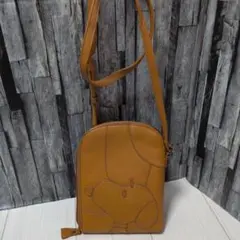 スヌーピー☆レザーショルダーバッグ ポシェット　キャメルCOLOR